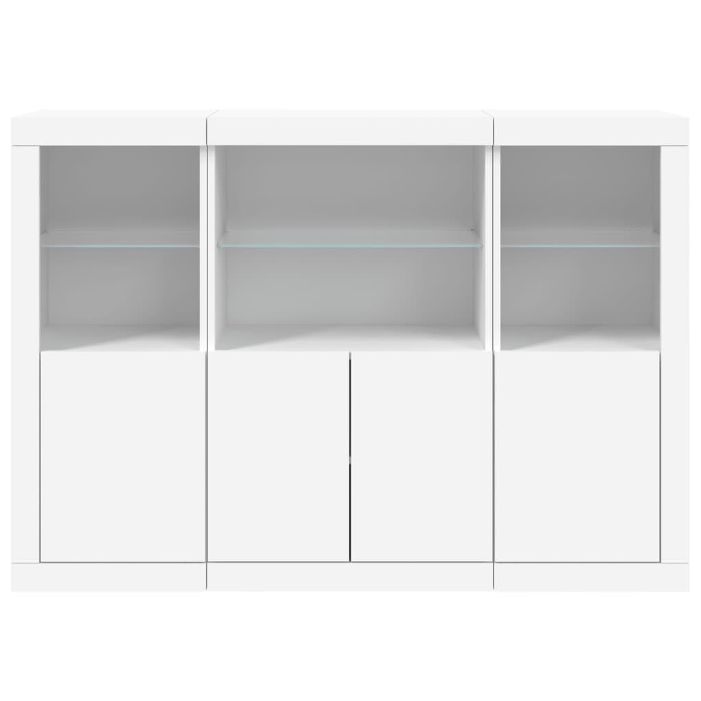 Dressoirs Met Led-Verlichting Bewerkt Hout Wit