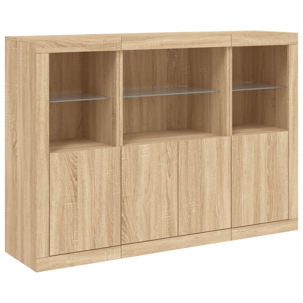 Dressoirs Met Led-Verlichting Bewerkt Hout Sonoma eiken