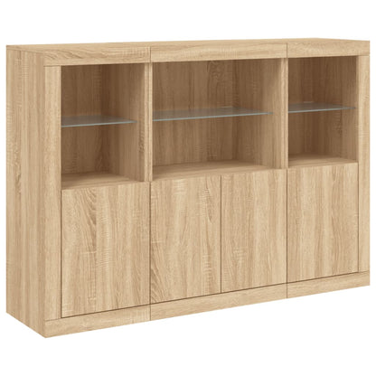 Dressoirs Met Led-Verlichting Bewerkt Hout Sonoma eiken
