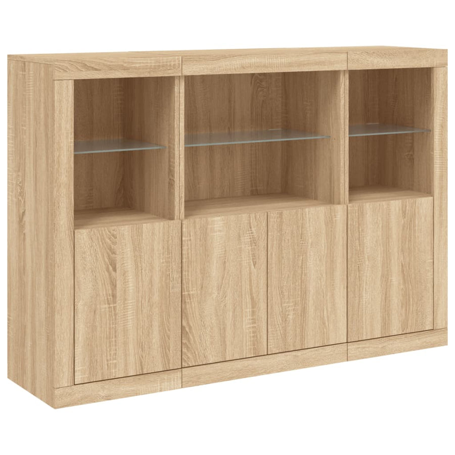 Dressoirs Met Led-Verlichting Bewerkt Hout Sonoma eiken
