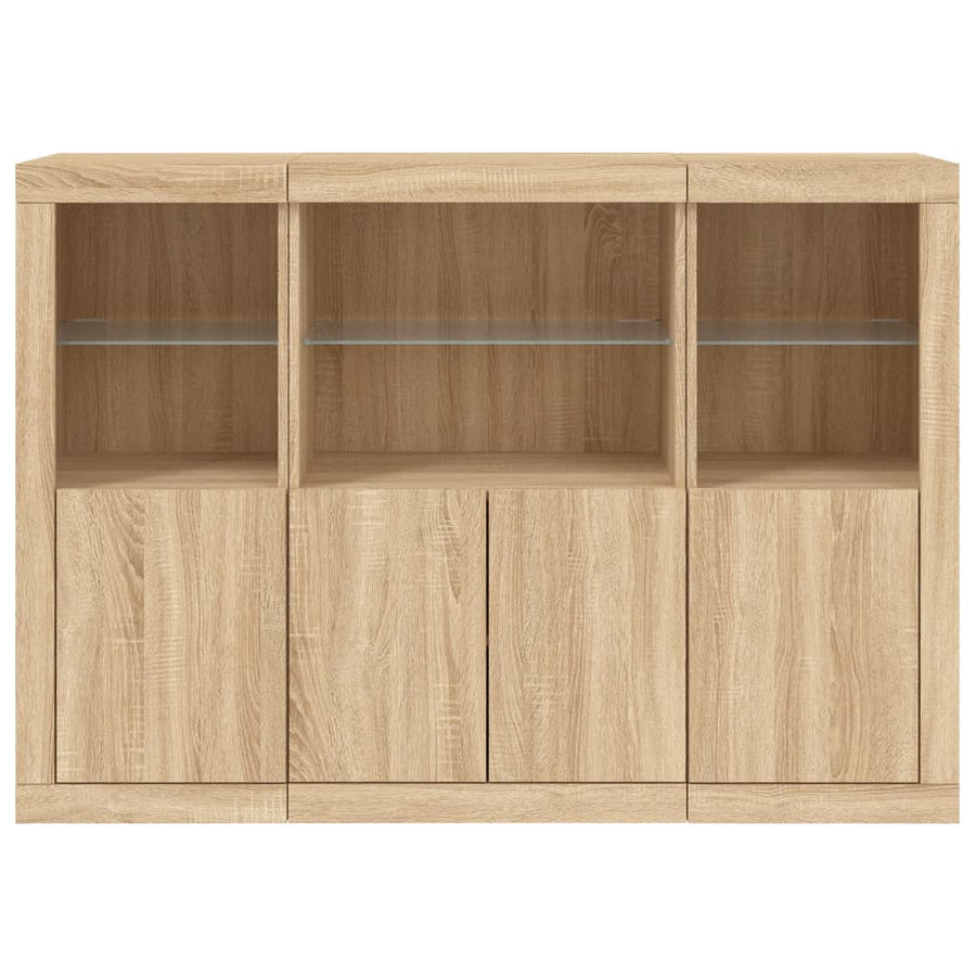 Dressoirs Met Led-Verlichting Bewerkt Hout Sonoma eiken