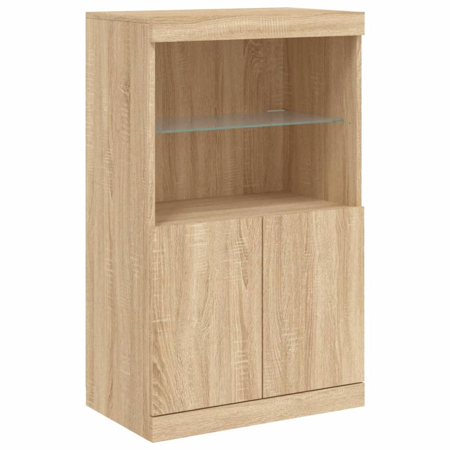 Dressoirs Met Led-Verlichting Bewerkt Hout Sonoma eiken