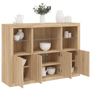 Dressoirs 3 st bewerkt hout sonoma eiken met LED