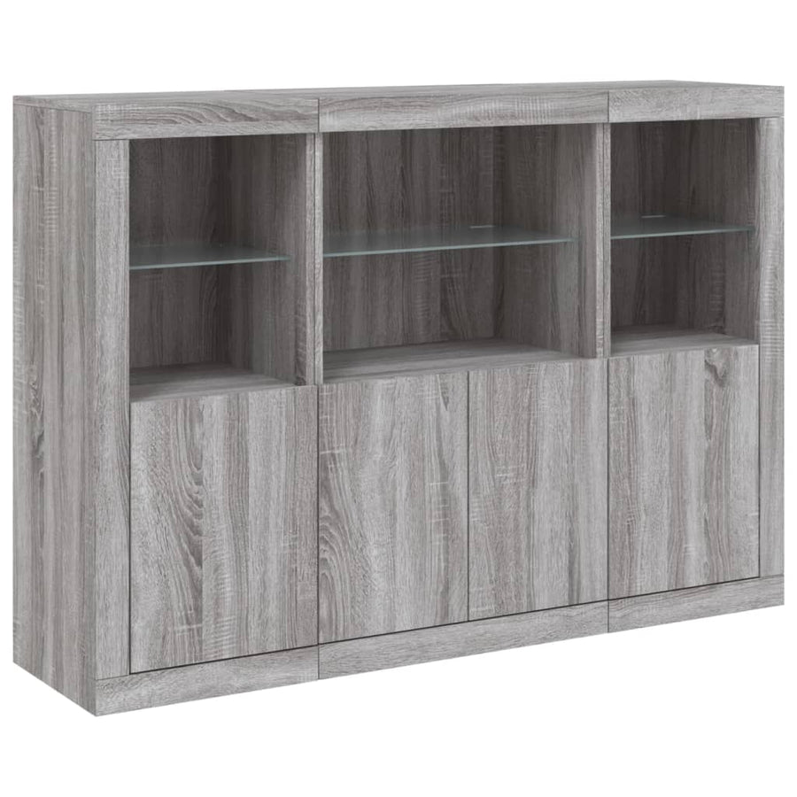 Dressoirs Met Led-Verlichting Bewerkt Hout Grijs sonoma