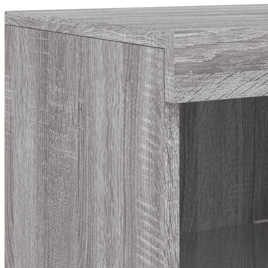 Dressoirs Met Led-Verlichting Bewerkt Hout Grijs sonoma