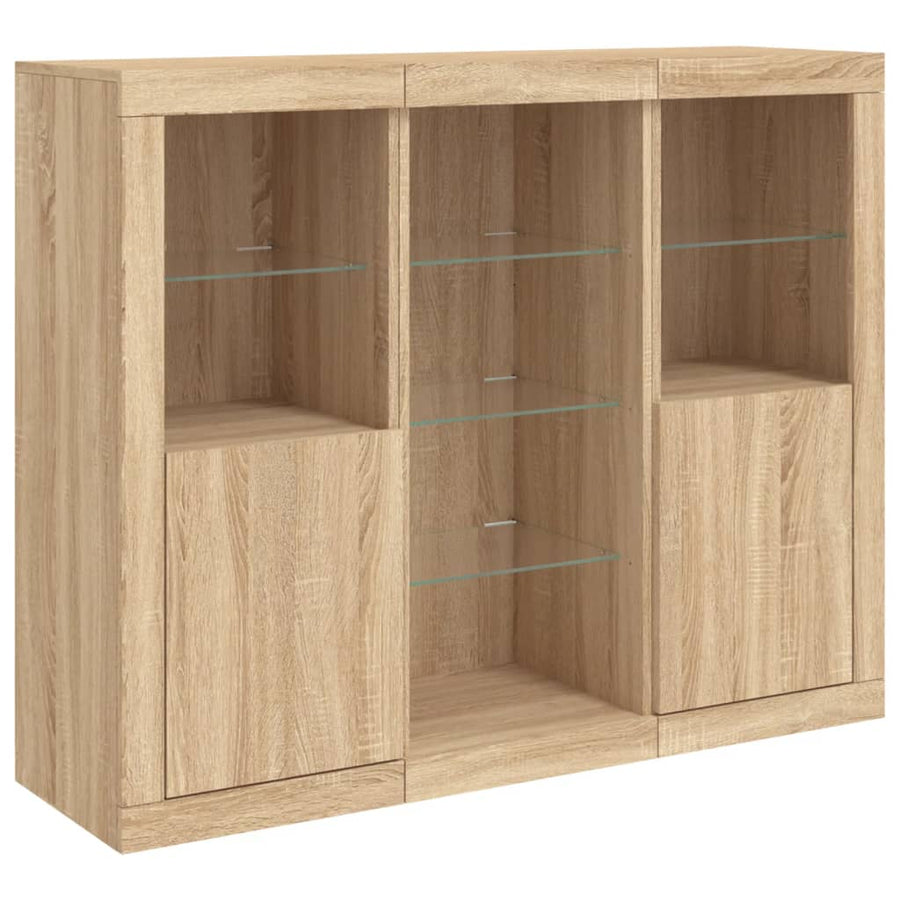 Dressoirs Met Led-Verlichting Bewerkt Hout Sonoma eiken