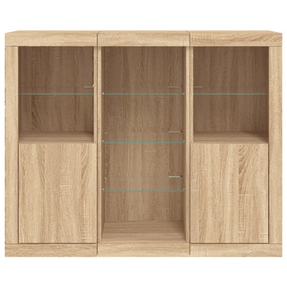 Dressoirs Met Led-Verlichting Bewerkt Hout Sonoma eiken