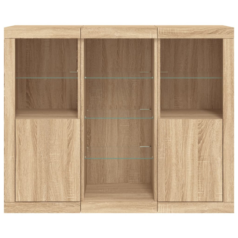 Dressoirs Met Led-Verlichting Bewerkt Hout Sonoma eiken