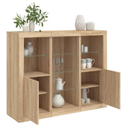 Dressoirs 3 st bewerkt hout sonoma eiken met LED