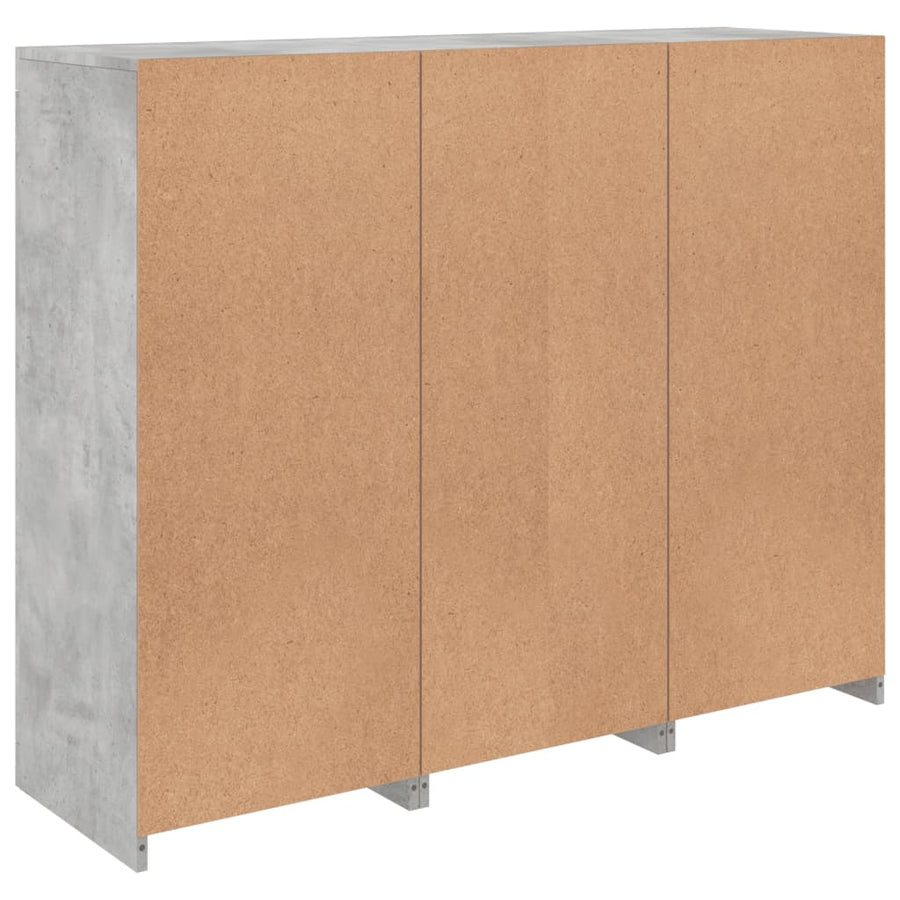 Dressoirs Met Led-Verlichting Bewerkt Hout Betongrijs
