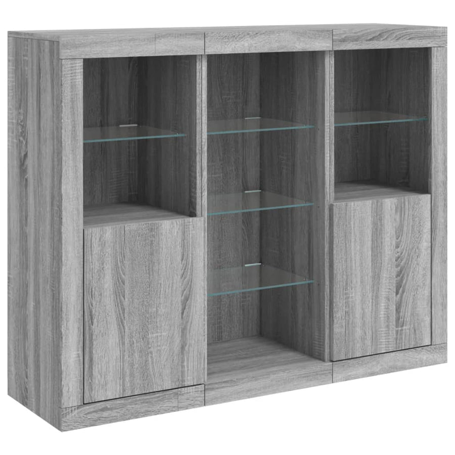 Dressoirs Met Led-Verlichting Bewerkt Hout Grijs sonoma