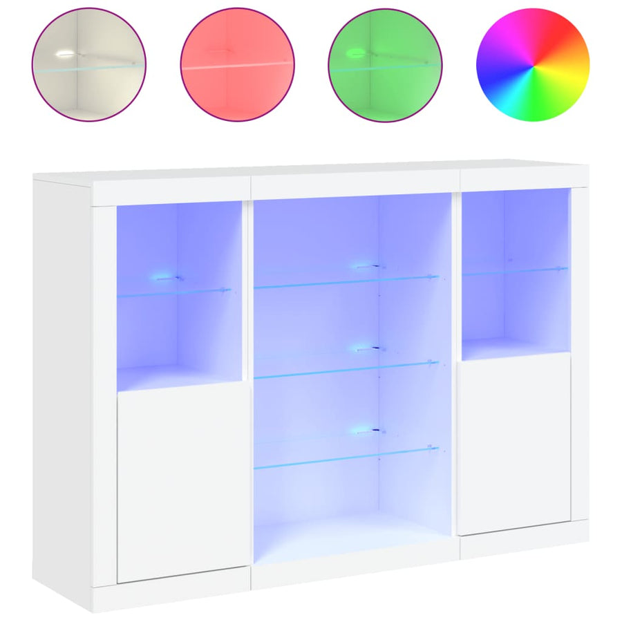 Dressoirs Met Led-Verlichting Bewerkt Hout Wit
