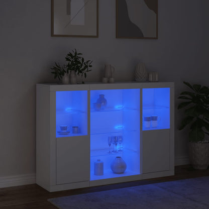 Dressoirs Met Led-Verlichting Bewerkt Hout Wit