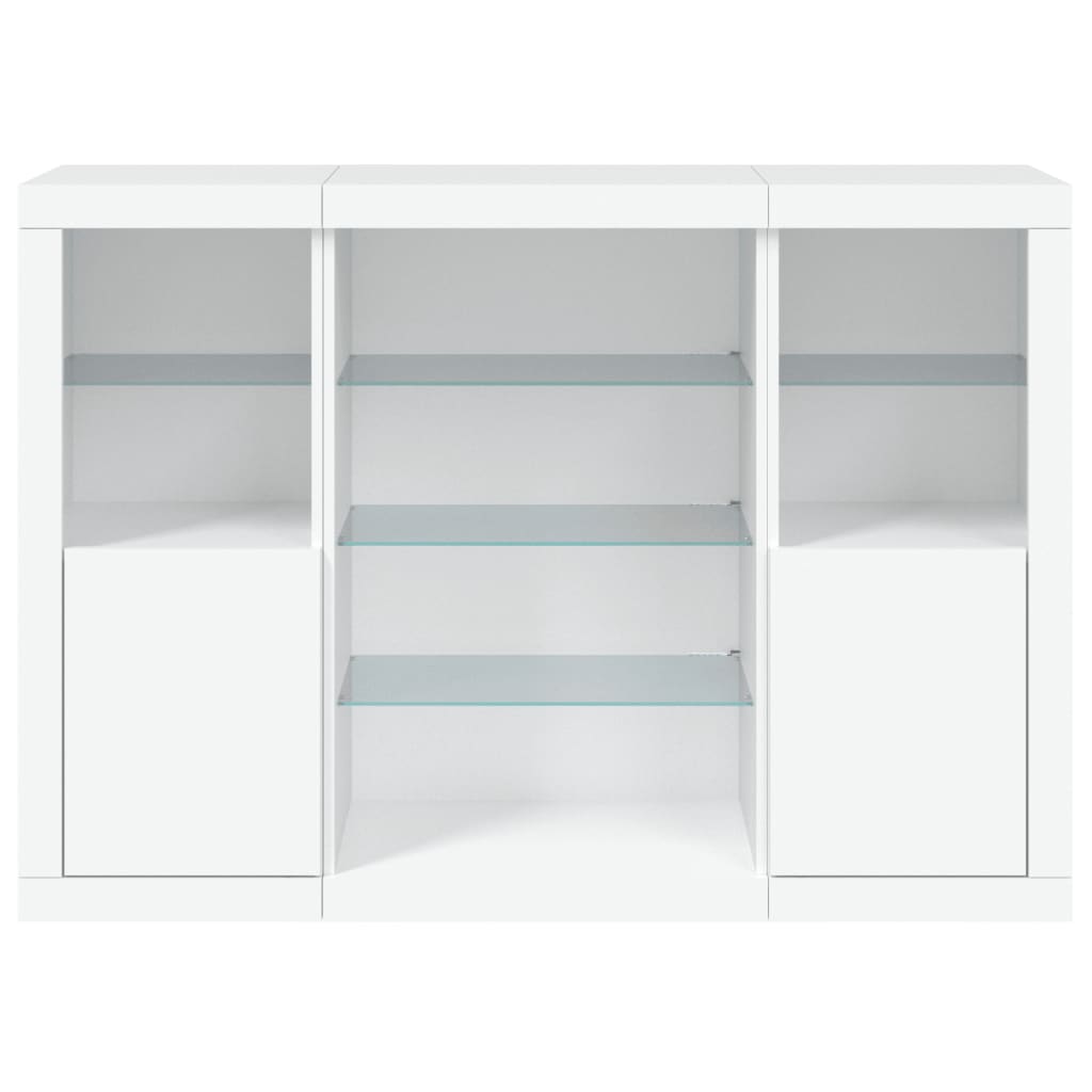 Dressoirs Met Led-Verlichting Bewerkt Hout Wit