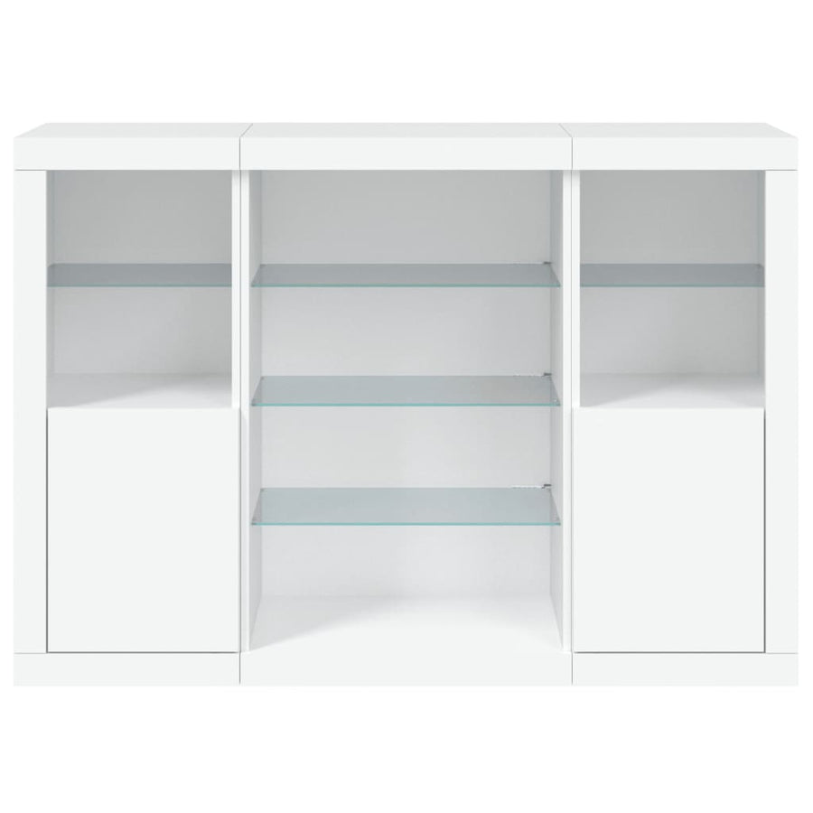 Dressoirs Met Led-Verlichting Bewerkt Hout Wit