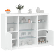 Dressoirs 3 st bewerkt hout wit met LED