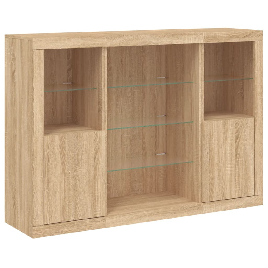 Dressoirs Met Led-Verlichting Bewerkt Hout Sonoma eiken