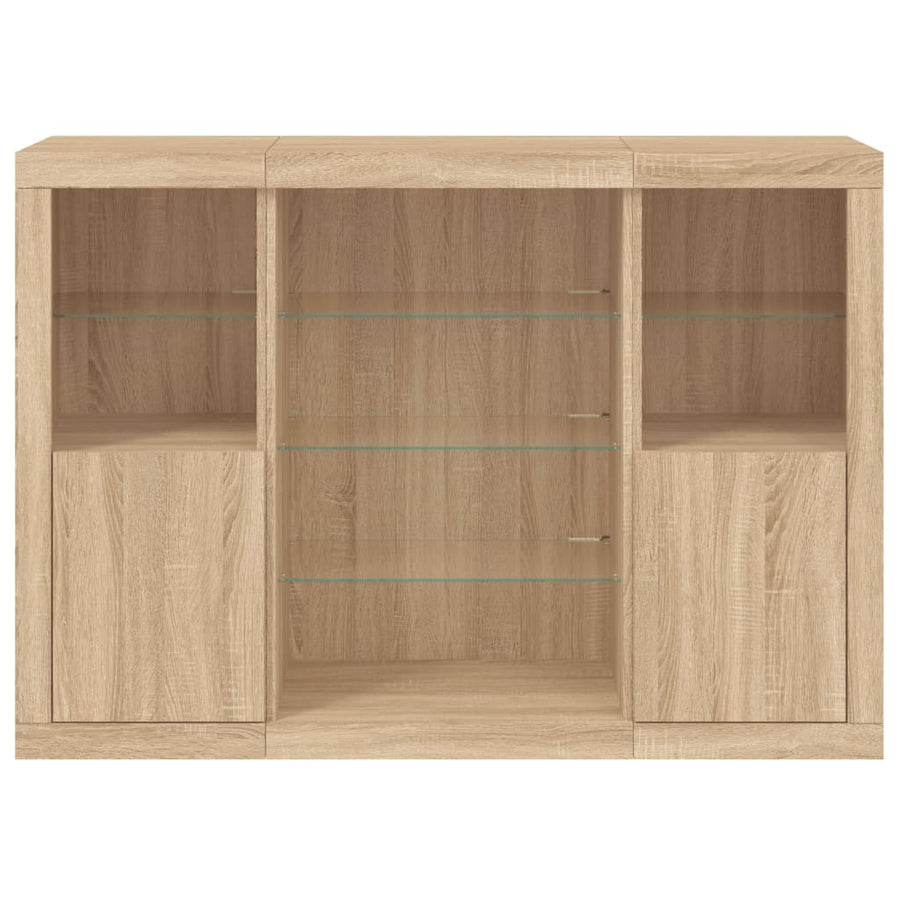 Dressoirs Met Led-Verlichting Bewerkt Hout Sonoma eiken