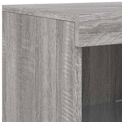 Dressoirs Met Led-Verlichting Bewerkt Hout Grijs sonoma