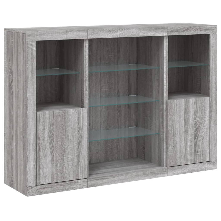 Dressoirs Met Led-Verlichting Bewerkt Hout Grijs sonoma