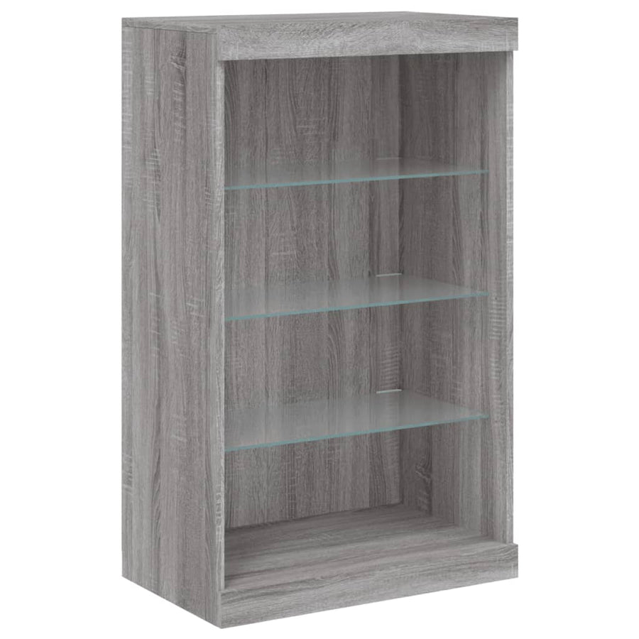 Dressoirs Met Led-Verlichting Bewerkt Hout Grijs sonoma