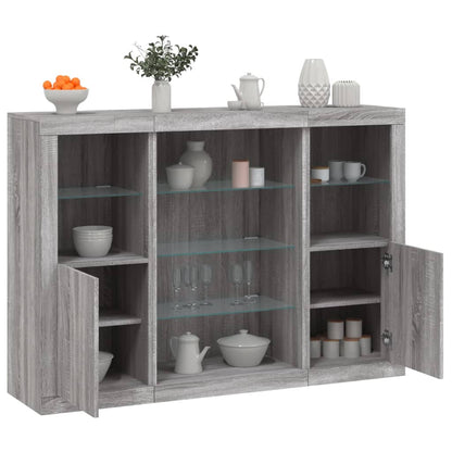 Dressoirs Met Led-Verlichting Bewerkt Hout Grijs sonoma