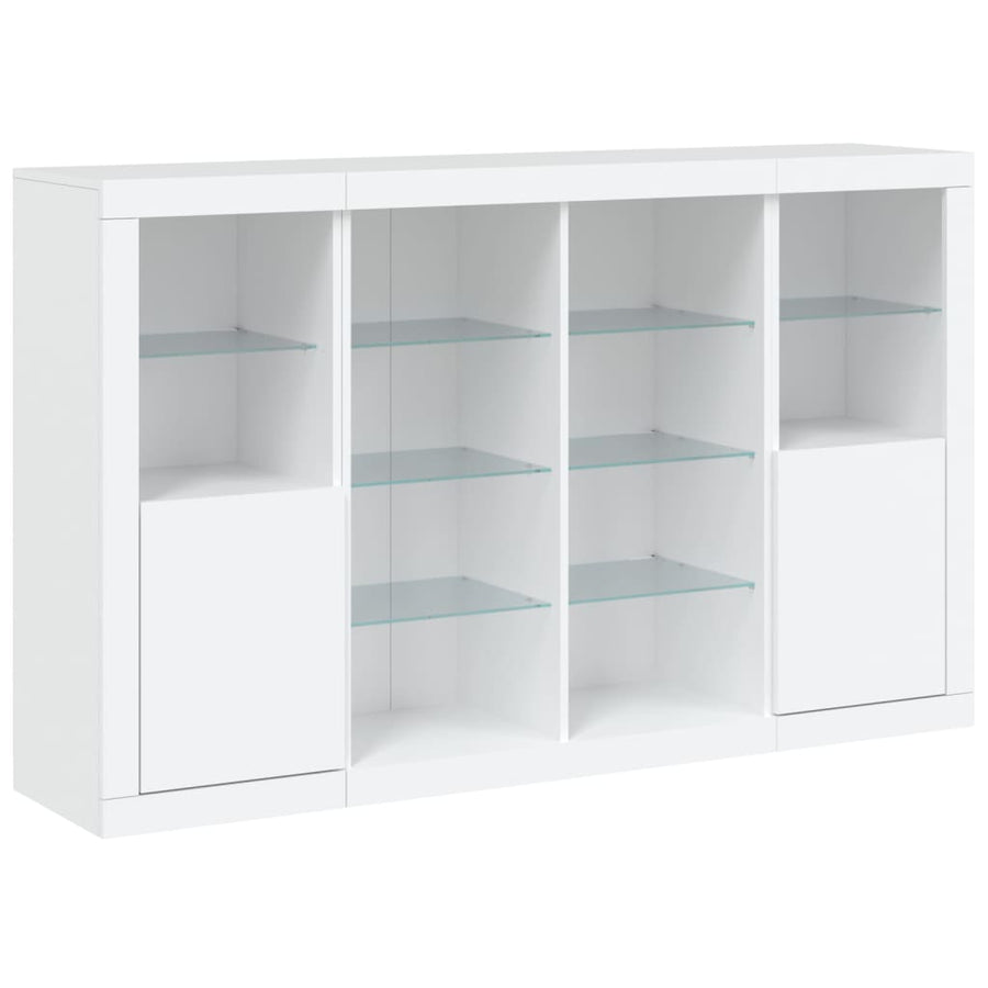Dressoirs Met Led-Verlichting Bewerkt Hout Wit