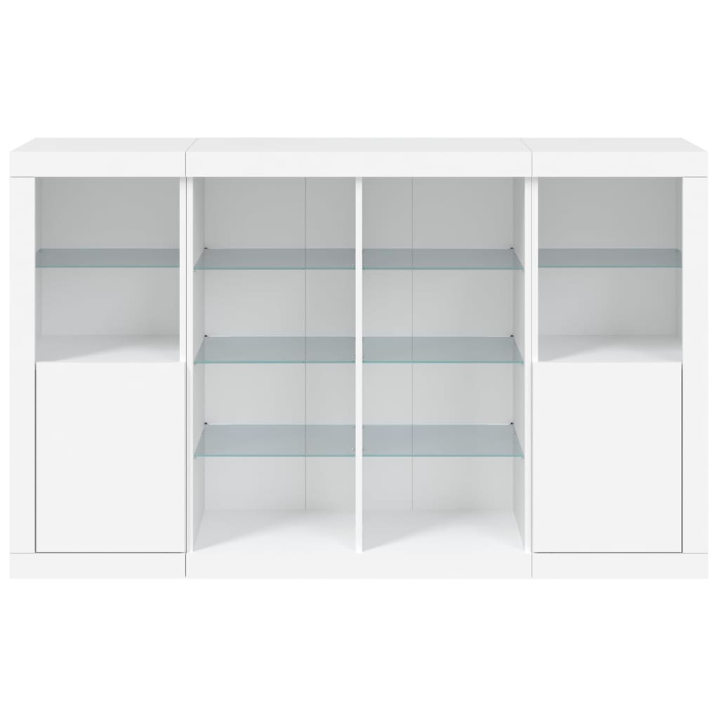 Dressoirs Met Led-Verlichting Bewerkt Hout Wit
