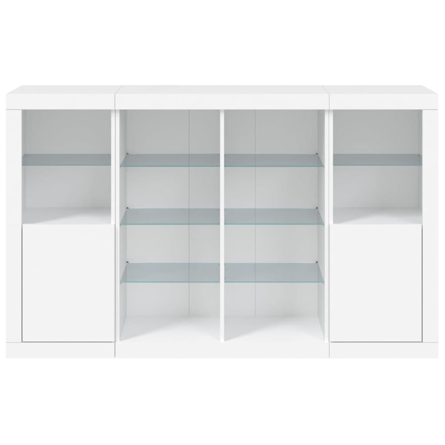 Dressoirs Met Led-Verlichting Bewerkt Hout Wit