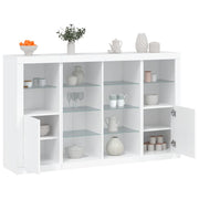 Dressoirs 3 st bewerkt hout wit met LED