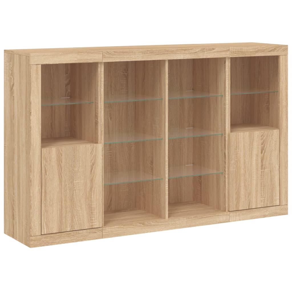Dressoirs Met Led-Verlichting Bewerkt Hout Sonoma eiken