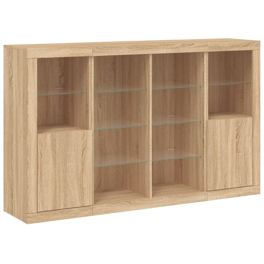 Dressoirs Met Led-Verlichting Bewerkt Hout Sonoma eiken