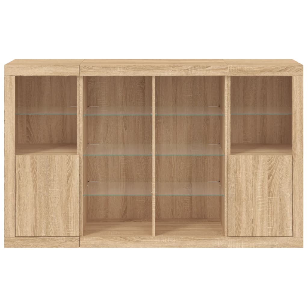 Dressoirs Met Led-Verlichting Bewerkt Hout Sonoma eiken