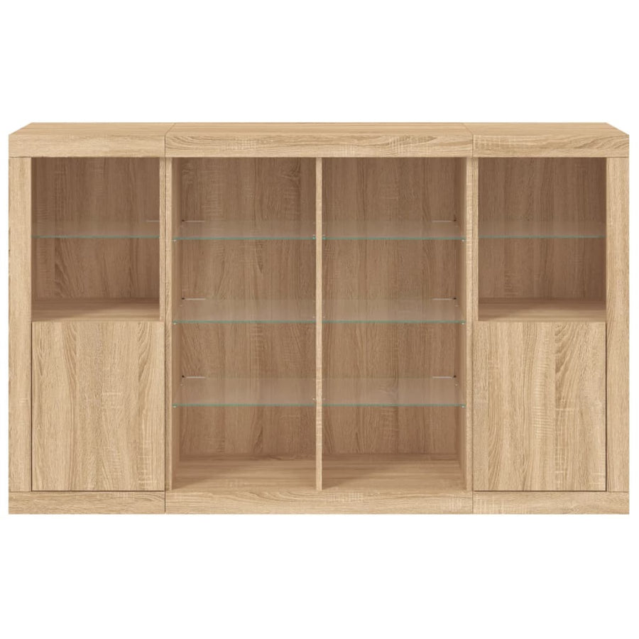 Dressoirs Met Led-Verlichting Bewerkt Hout Sonoma eiken