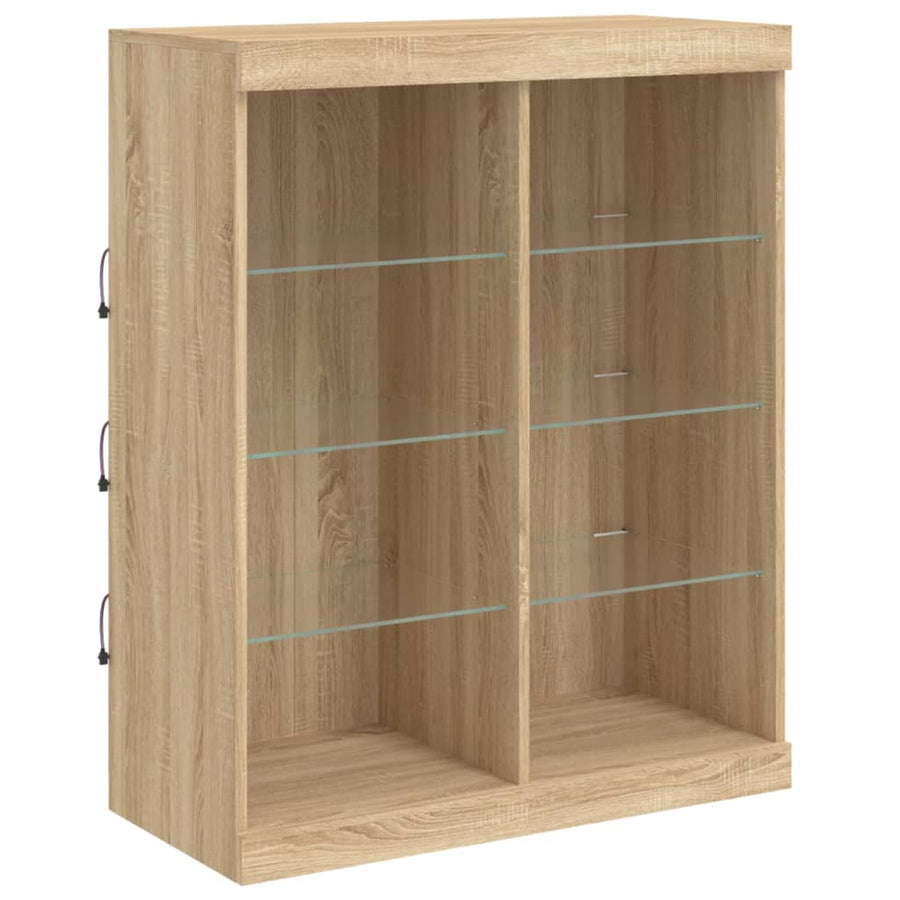 Dressoirs Met Led-Verlichting Bewerkt Hout Sonoma eiken