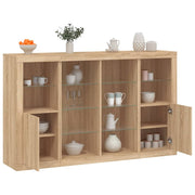 Dressoirs 3 st bewerkt hout sonoma eiken met LED