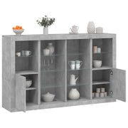 Dressoirs 163x37x100 cm bewerkt hout betongrijs LED