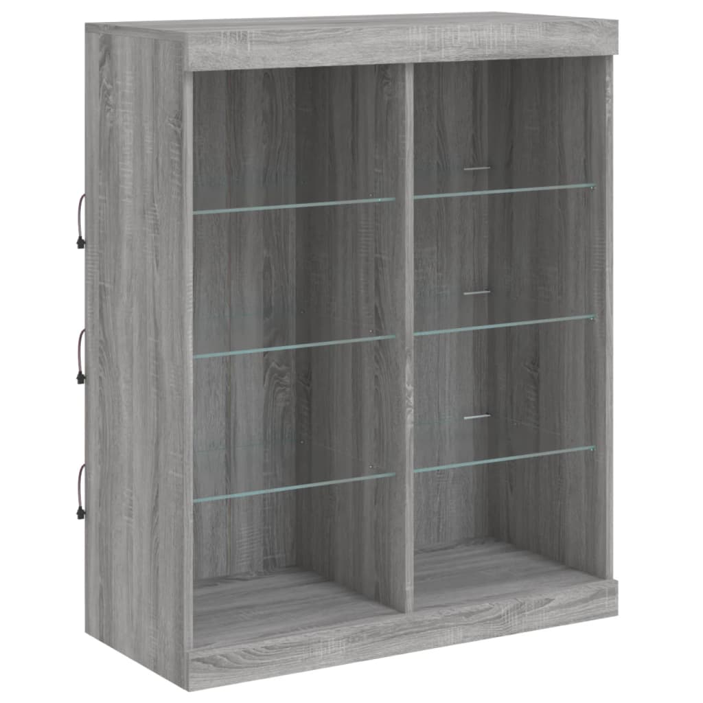 Dressoirs Met Led-Verlichting Bewerkt Hout Grijs sonoma
