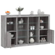 Dressoirs 163x37x100 cm bewerkt hout grijs sonoma met LED