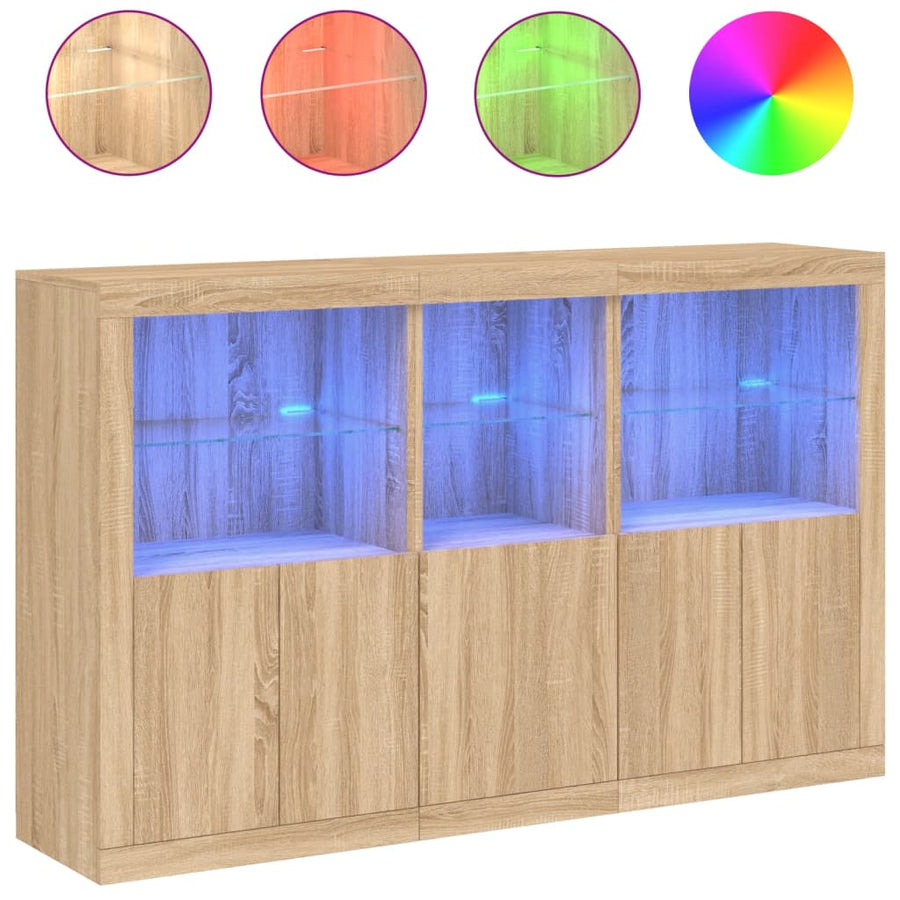 Dressoir Met Led-Verlichting 62X37X00 Cm Kleurig Sonoma eiken