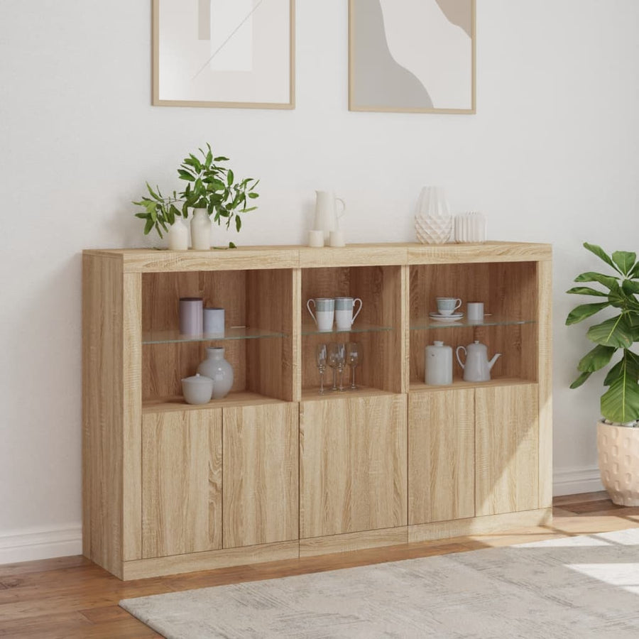 Dressoir Met Led-Verlichting 62X37X00 Cm Kleurig Sonoma eiken