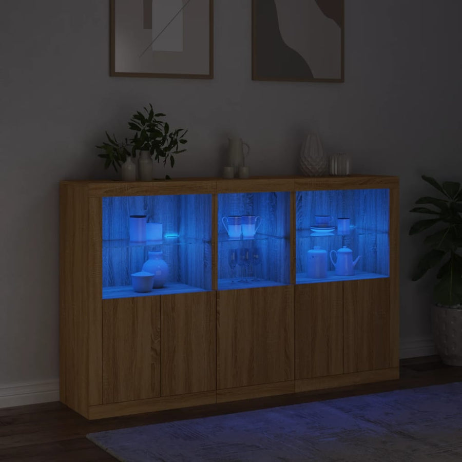 Dressoir Met Led-Verlichting 62X37X00 Cm Kleurig Sonoma eiken