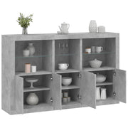 Dressoir 162x37x100 cm betongrijs met LED