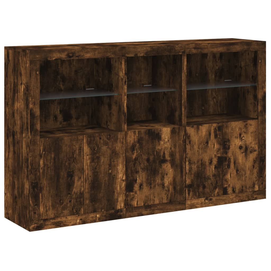 Dressoir Met Led-Verlichting 62X37X00 Cm Kleurig Gerookt eiken