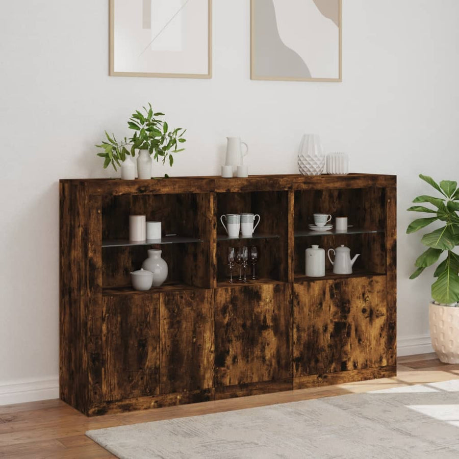 Dressoir Met Led-Verlichting 62X37X00 Cm Kleurig Gerookt eiken