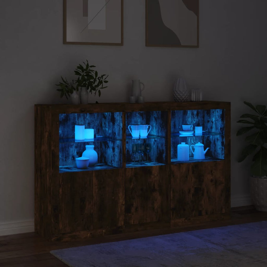 Dressoir Met Led-Verlichting 62X37X00 Cm Kleurig Gerookt eiken