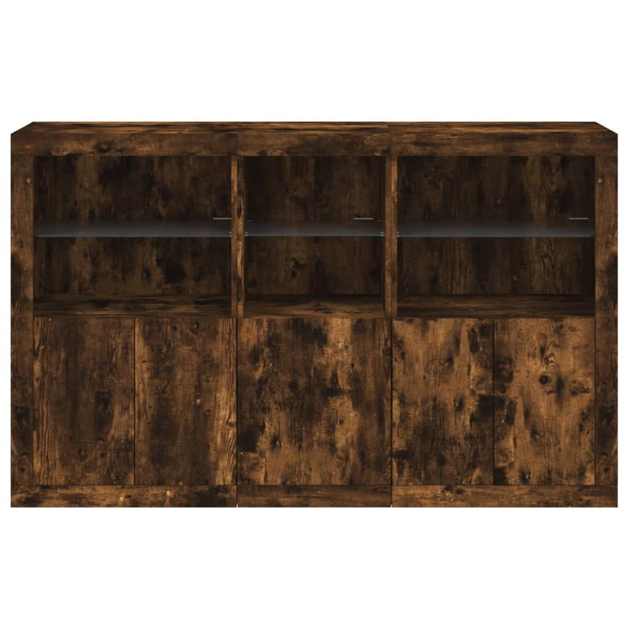 Dressoir Met Led-Verlichting 62X37X00 Cm Kleurig Gerookt eiken