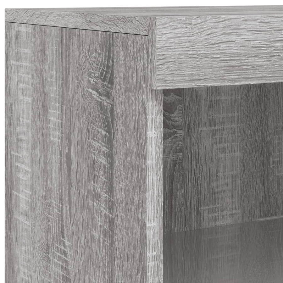 Dressoir met LED-verlichting 162x37x100 cm grijs sonoma eiken Grijs sonoma