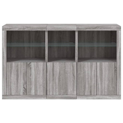 Dressoir met LED-verlichting 162x37x100 cm grijs sonoma eiken Grijs sonoma