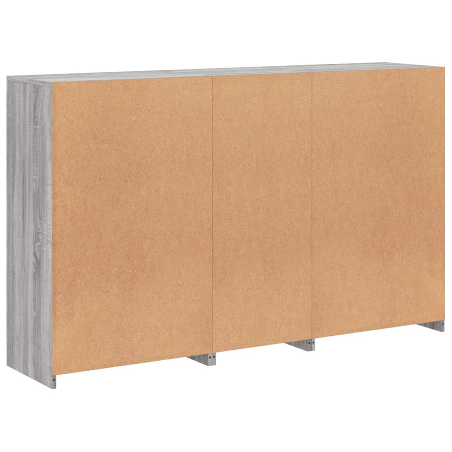 Dressoir met LED-verlichting 162x37x100 cm grijs sonoma eiken Grijs sonoma
